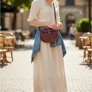 FRYE Vivian Leather Crossbody Bag,Open Red,NWT